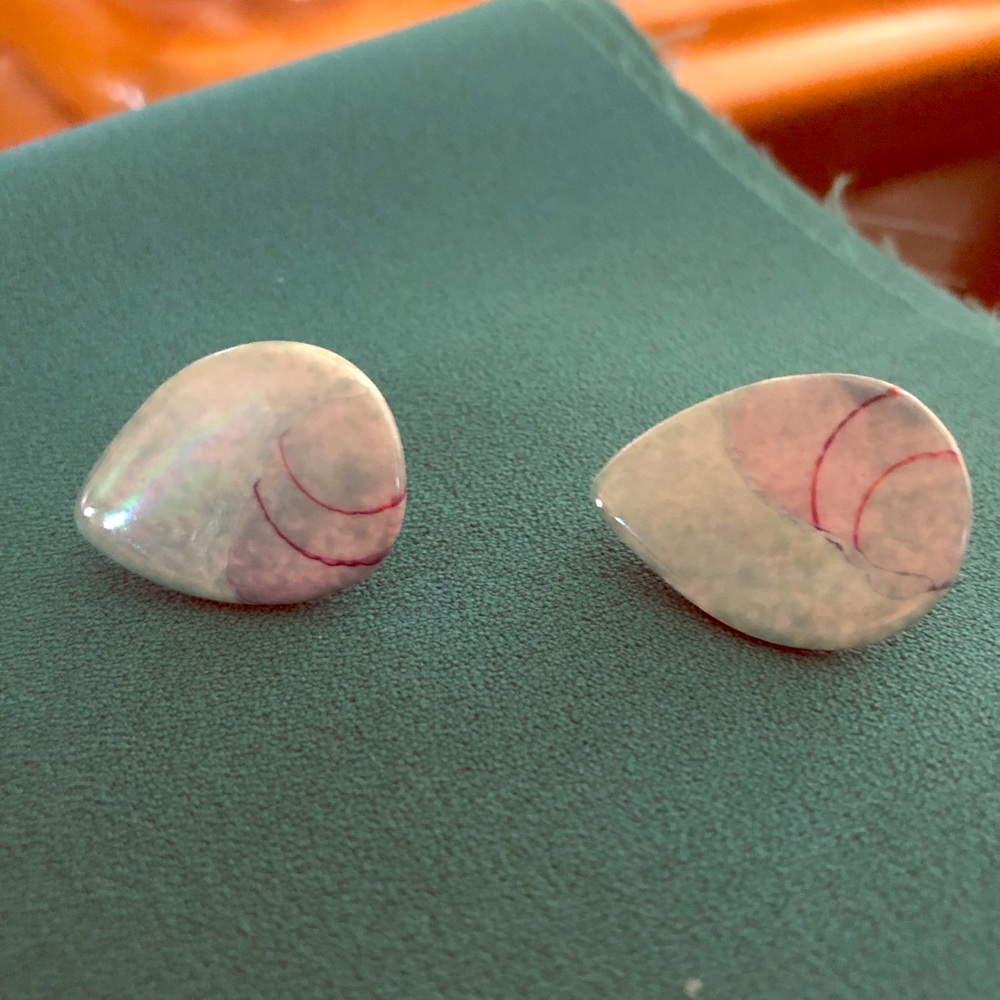 Vintage Teardrop Light Green Porcelain Earrings
